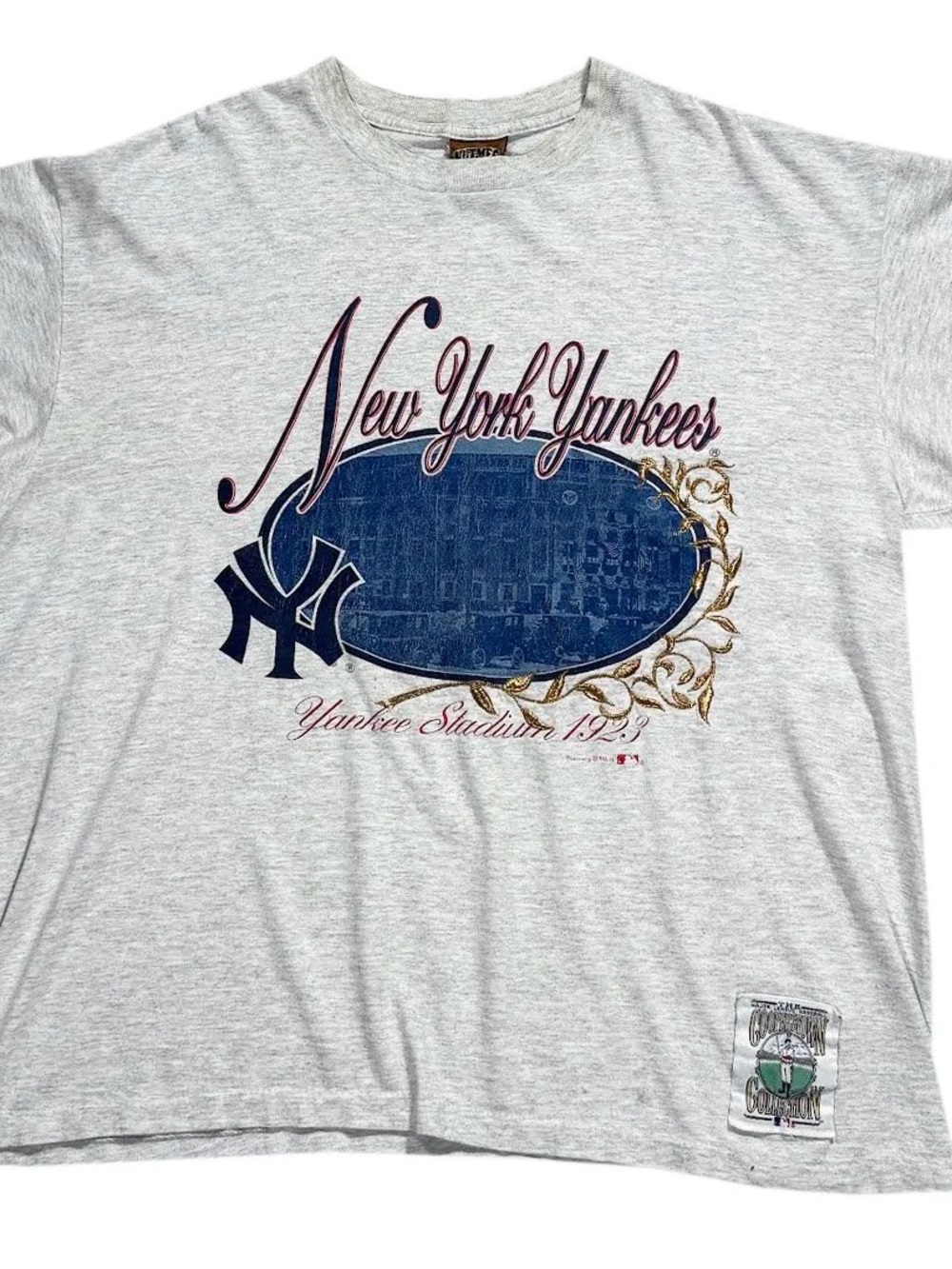 Vintage Nutmeg Mills New York Yankee Stadium T Shirt (Size XL)